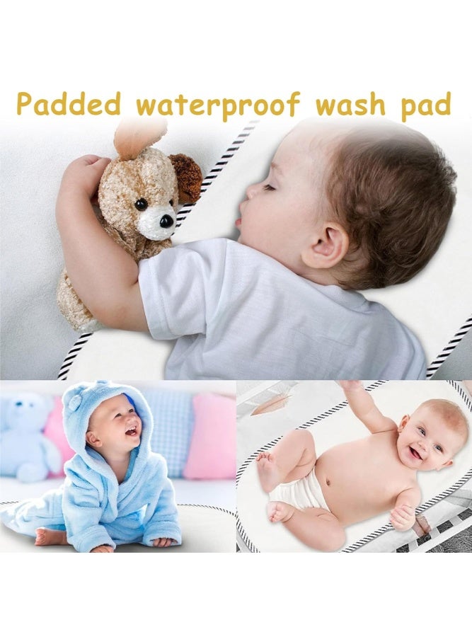 SHABILI 3PCS Baby Waterproof Changing Pad Liners for Newborns, Bamboo Fiber Leakproof Baby Changing Mat for Cribs Bassinets and Travel, Washable Changing Pad Cover Protects Mattress and Changing Table (White) - Image 2
